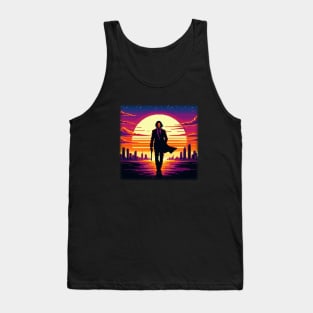 Pixel John Wick Sunset Ichi Tank Top